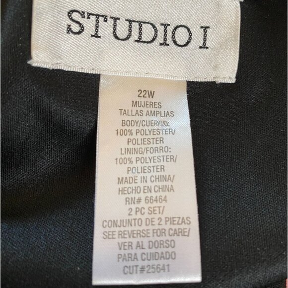 Studio 1 Black Floral Print Chiffon Top Size 22W Dark Fairy Goth Witchy Romantic - Picture 3 of 7